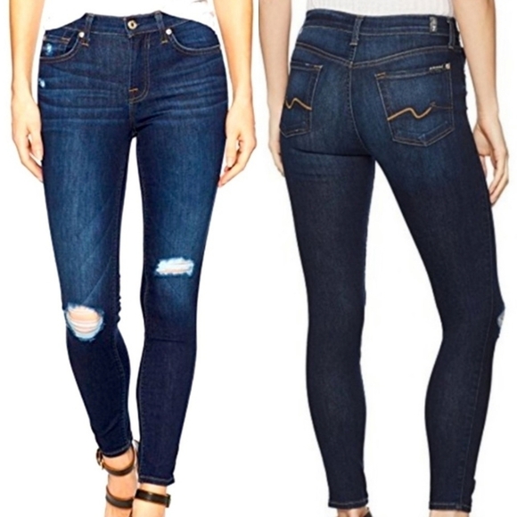 7 For All Mankind ankle Gwenevere skinny jeans - Picture 1 of 10